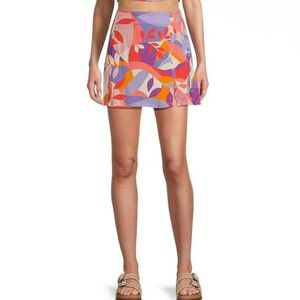 Hurley Purple and Red Mini Skirt with Abstract Design